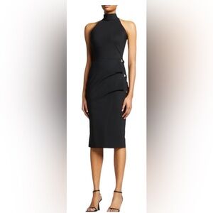 Chiara Boni Weronika Side-Buckle Halter Dress in Black Size 46 US 10